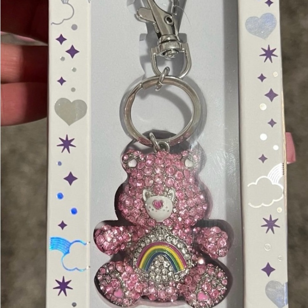 Care bear rhinestone crystal keychain new large